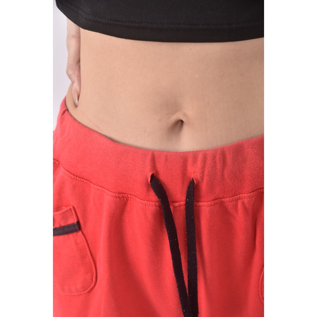 (XL) 棉質抽繩紅色長褲二手衣, , large