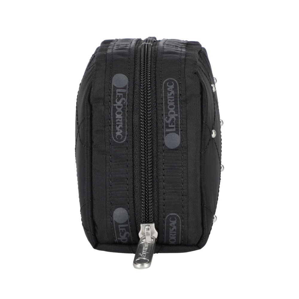 |快速出貨|Lesportsac Rectangular Cosmetic 長形化妝包 送禮推薦-黑色格紋釘飾, , large