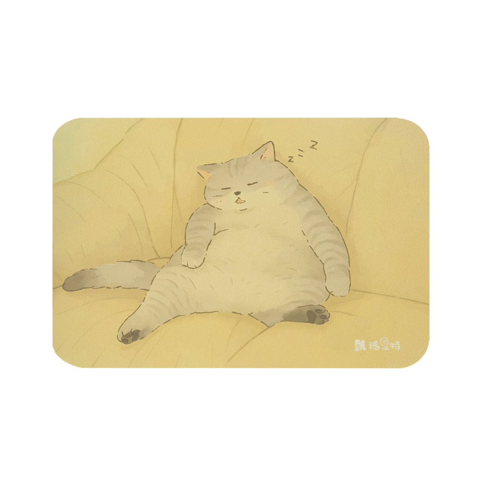 【Monster】 Soft Diatomaceous Earth Absorbent Mat &ndash; Sleepy Flop Cat Series (60x40cm) &ndash; Dozing Cat
