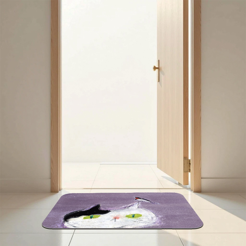 【怪獸】新銳設計師 10秒頂吸 軟式珪藻土吸水地墊 DUCKY SHEN (60x40cm) -Swallow Meow, , large