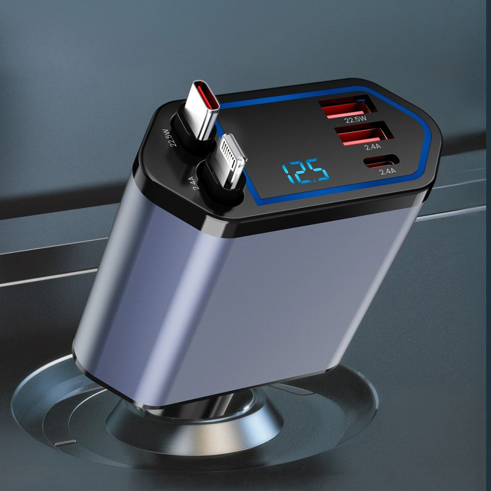 ZSK POWER 帶線車充頭電壓顯示(22.5W Max), , large