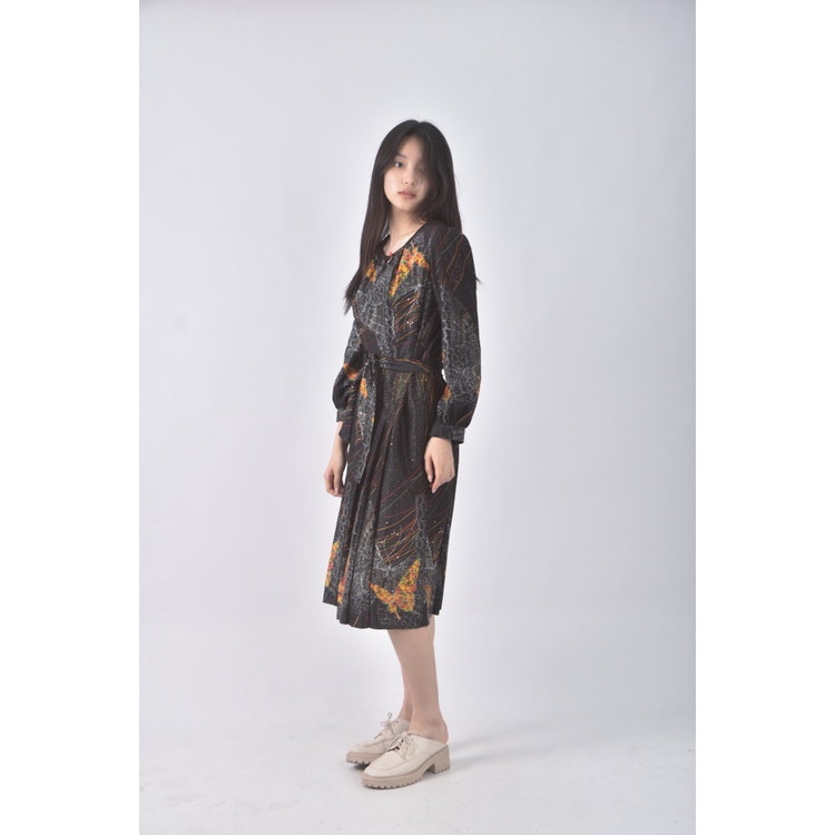 (S) 黑色綁帶洋裝二手衣, , large