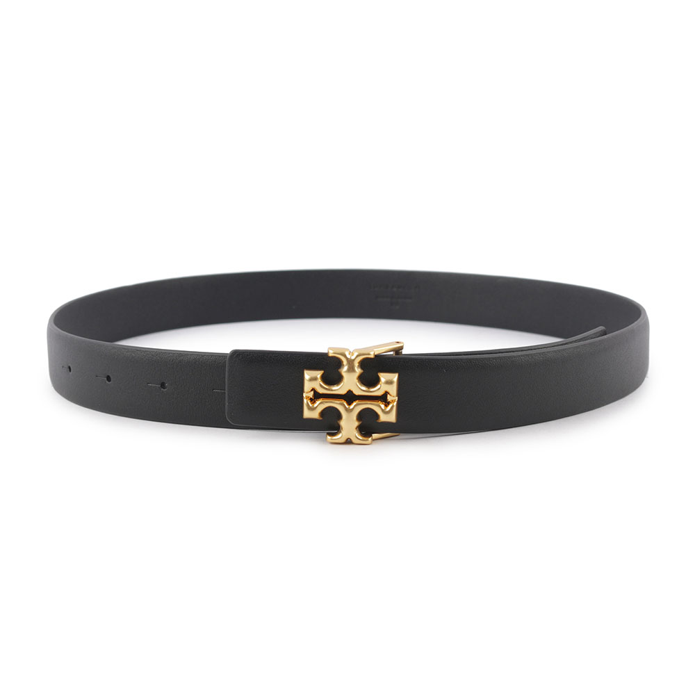 TORY BURCH Eleanor 金釦小牛皮寬2.5cm皮帶M/黑色, , large
