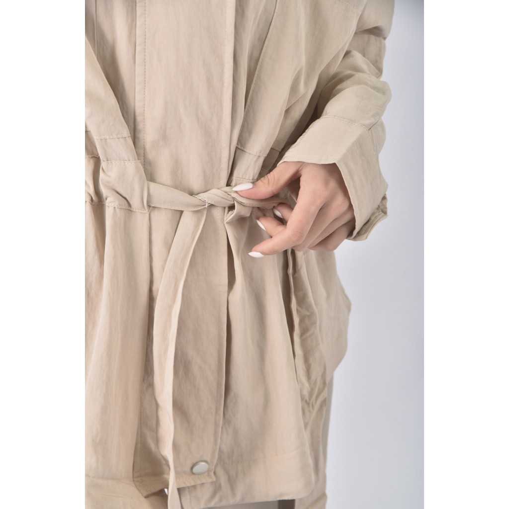 (L) chocolady杏色綁帶外套二手衣, , large