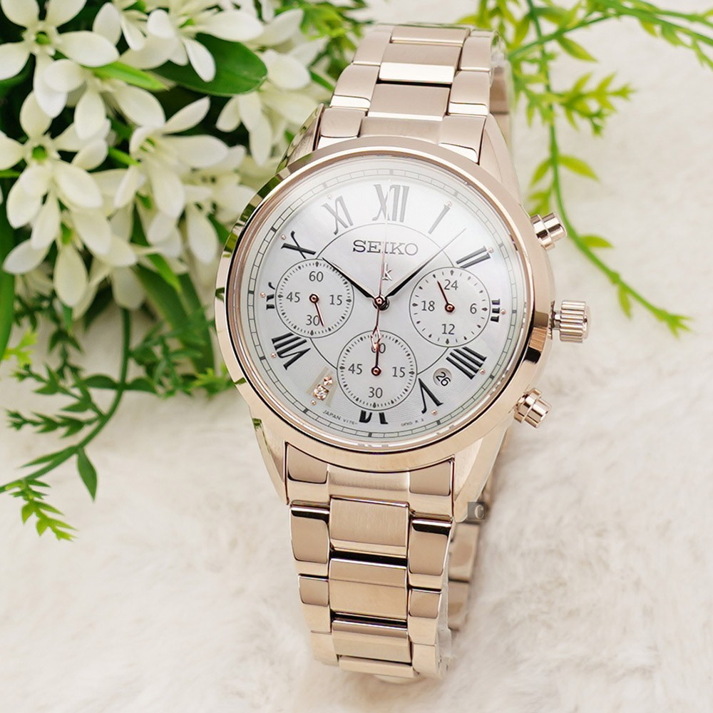 SEIKO 精工 LUKIA 廣告款羅馬太陽能計時女錶-36mm V175-0EX0G(SSC822J1), , large