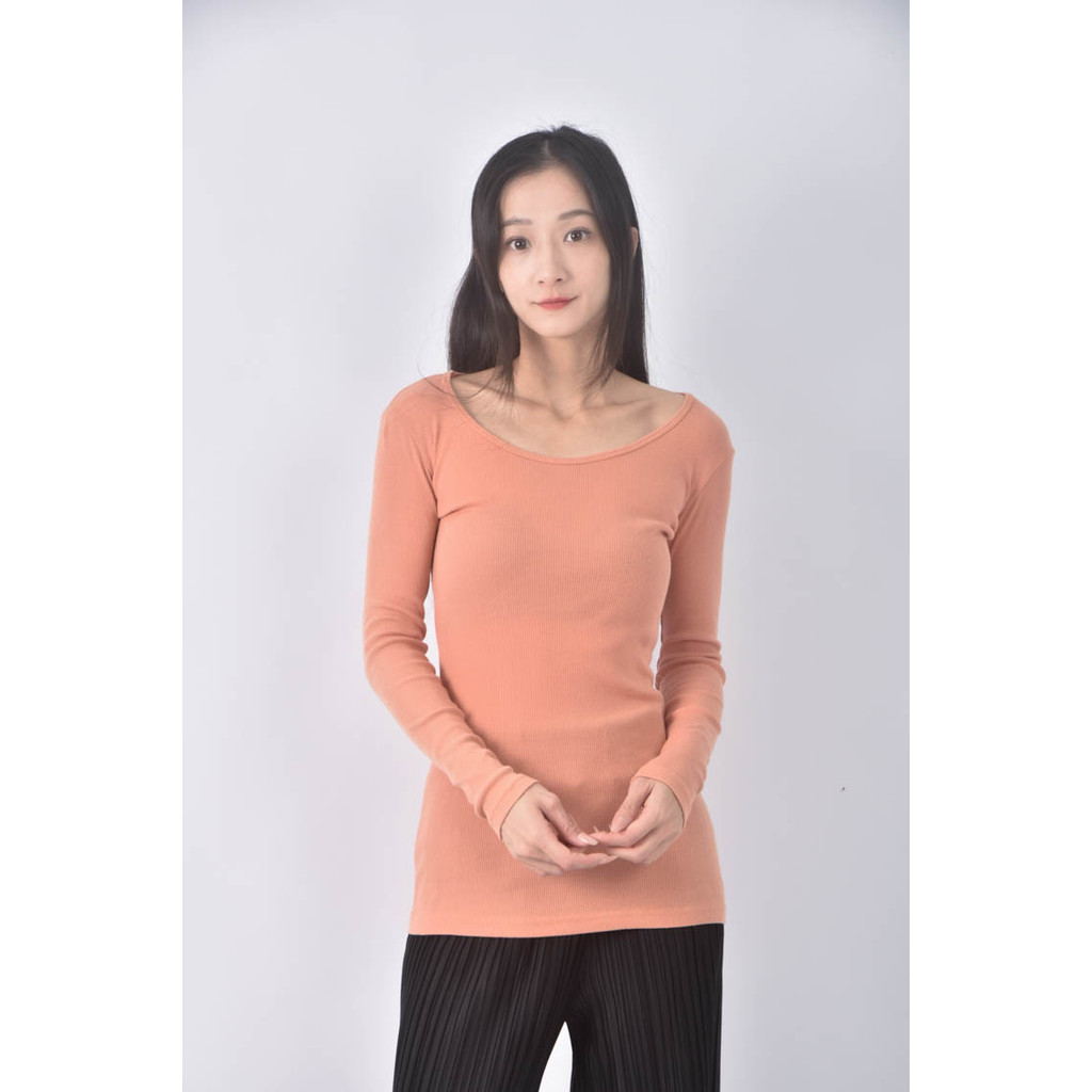 (S) 【又又私服】lulu s素面橘色長袖上衣二手衣, , large