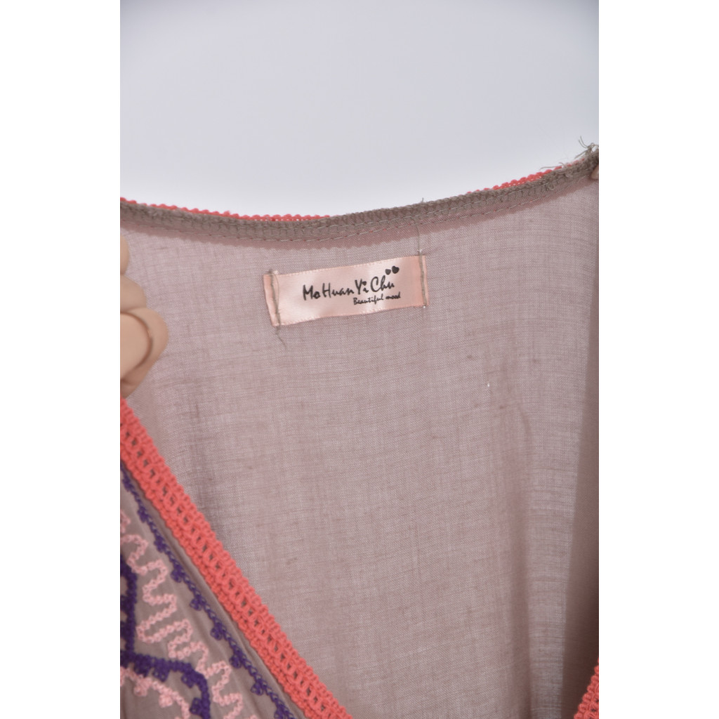 (F) ma huan yi chuV領棕色罩衫二手衣, , large