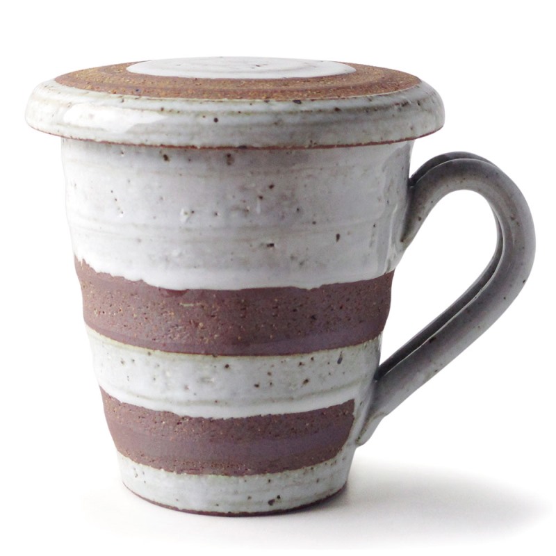 [豐名日本餐具] 4.0"馬克杯 棕白釉 / C04MG0-37, , large