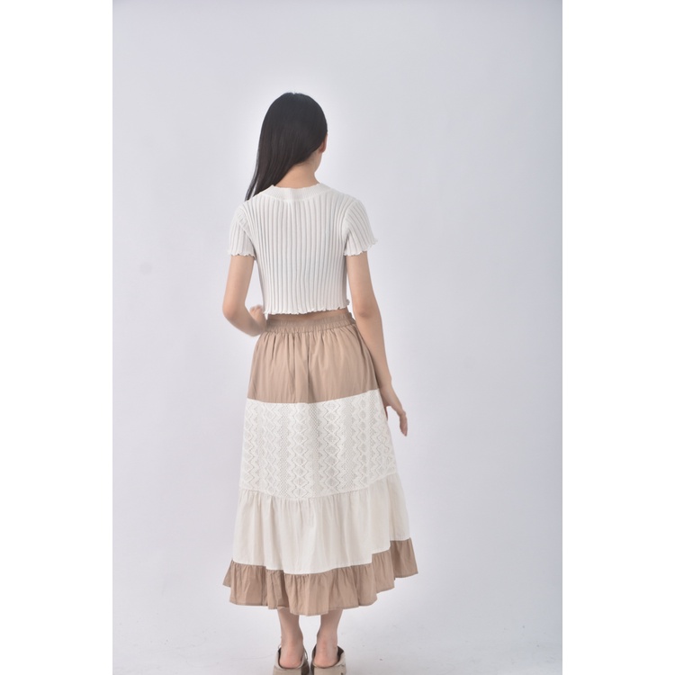 (S) sheson拼色杏色長裙二手衣, , large