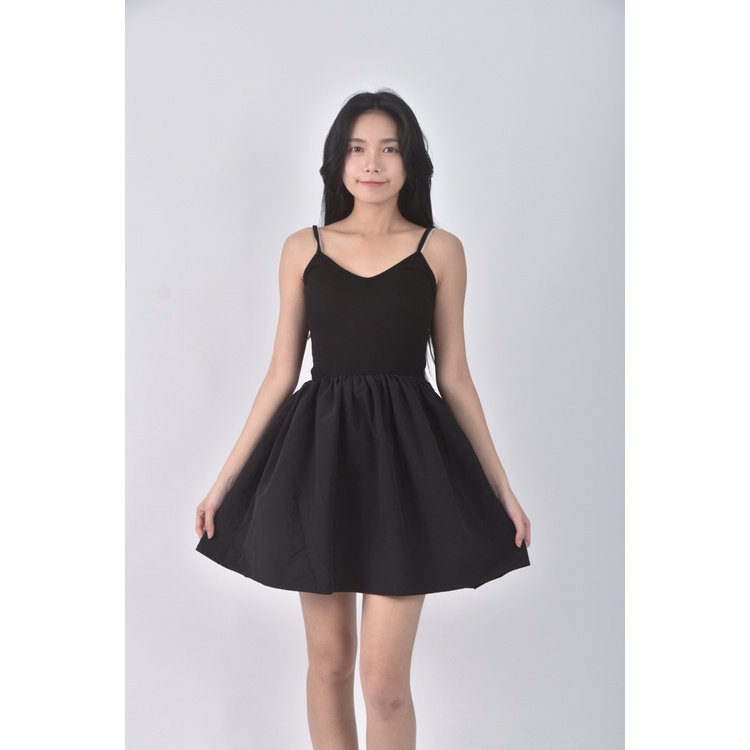 (S) bl質感吊帶黑色洋裝二手衣, , large