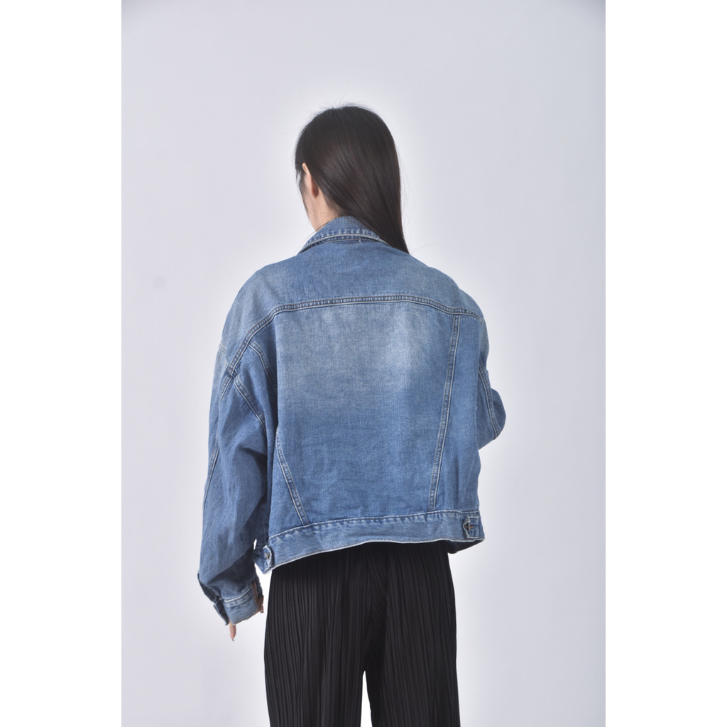 (XL) anirek質感丹寧牛仔棉質純棉藍色外套二手衣, , large