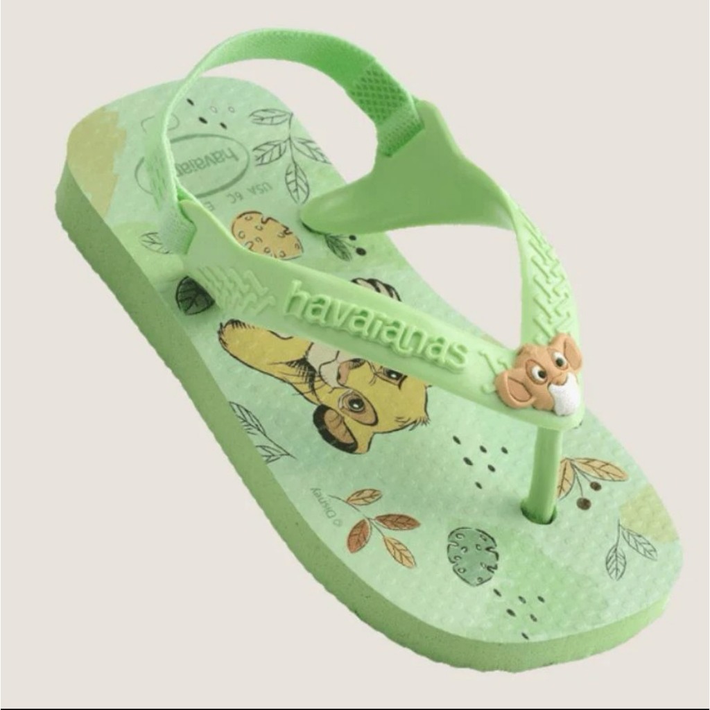 [巴拉娜巴西人字拖專賣店]中壢實體店面Havaianas童鞋 夾腳拖/人字拖鞋BABY DISNEY CLASSIC綠 獅子王 迪士尼, , large