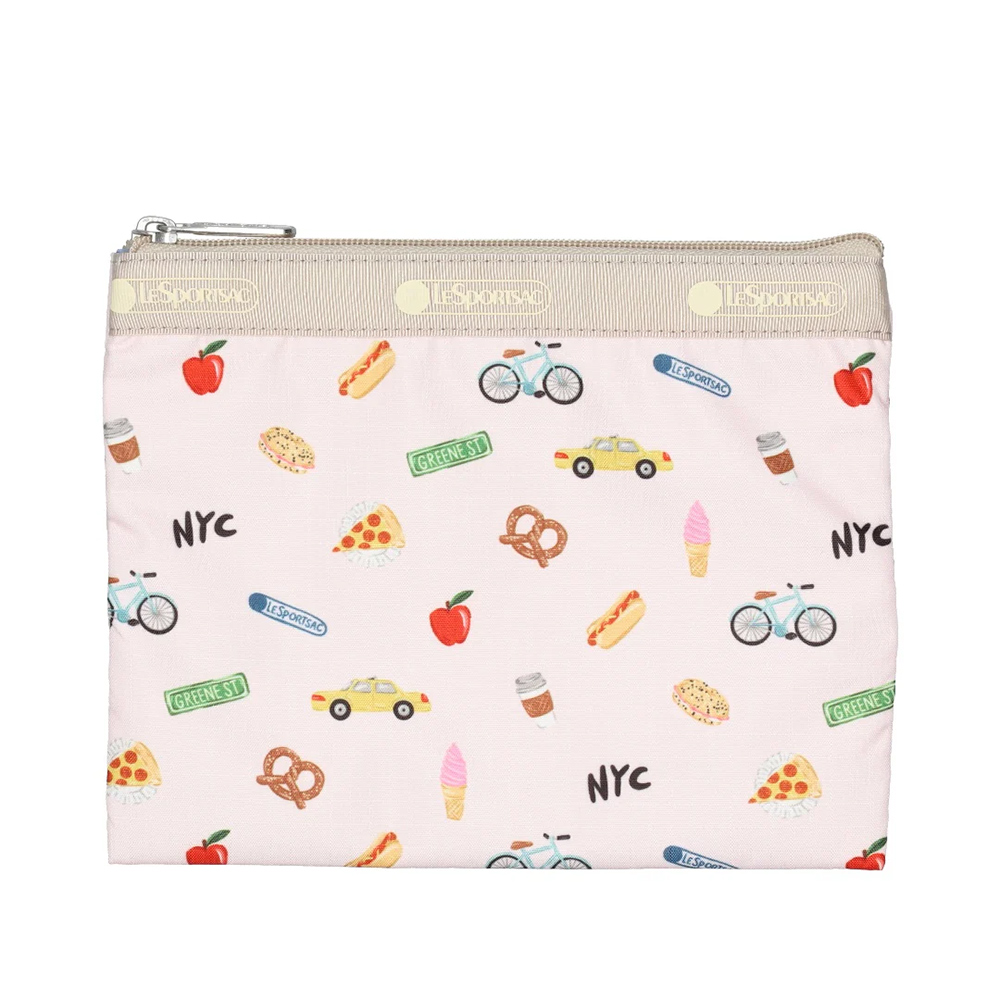 【複製】Lesportsac Classic Hobo 經典斜背包 側背包 旅用通勤包 送禮 禮物 推薦 女包(紐約城市插畫), , large