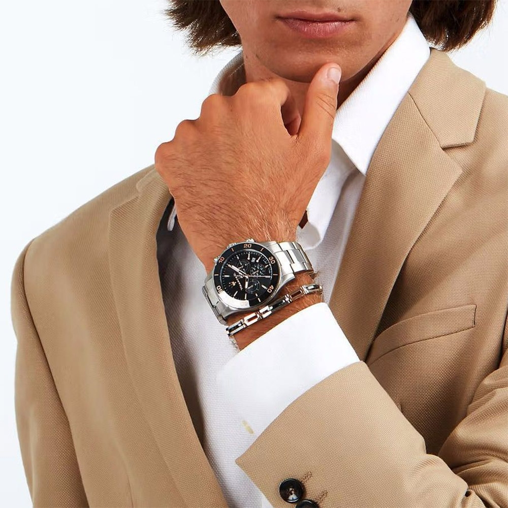 MASERATI 瑪莎拉蒂 Competizione時尚型男手錶手鍊套組-42mm R8873600001, , large