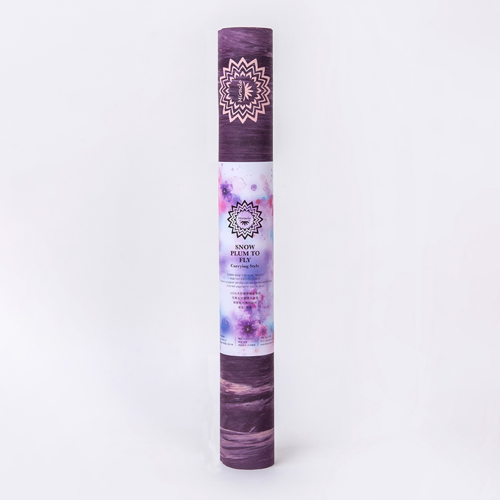Miracle墨瑞革 台灣製隨行式天然橡膠瑜珈墊1.5mm 凝梅化蝶 附瑜珈墊專屬提袋 宅配免運