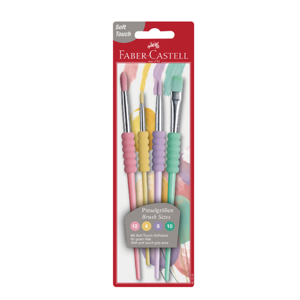 【Faber-Castell】輝柏 甜筒 水彩筆 4支入 淡彩系 /卡 481620, , large