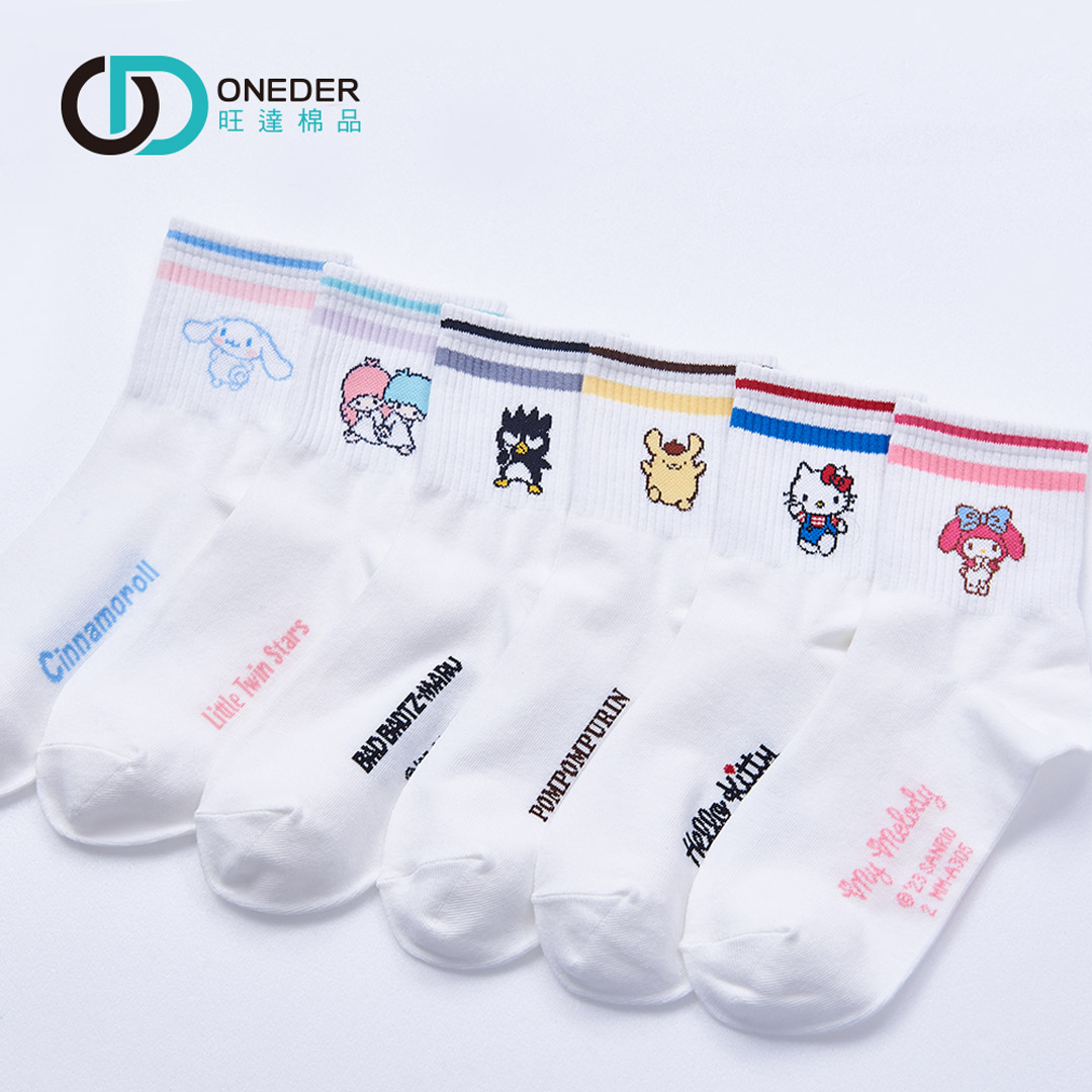 (多款)Sanrio 三麗鷗 KITTY中統襪 雙子星 美樂蒂 布丁狗 【旺達棉品】XO-A304