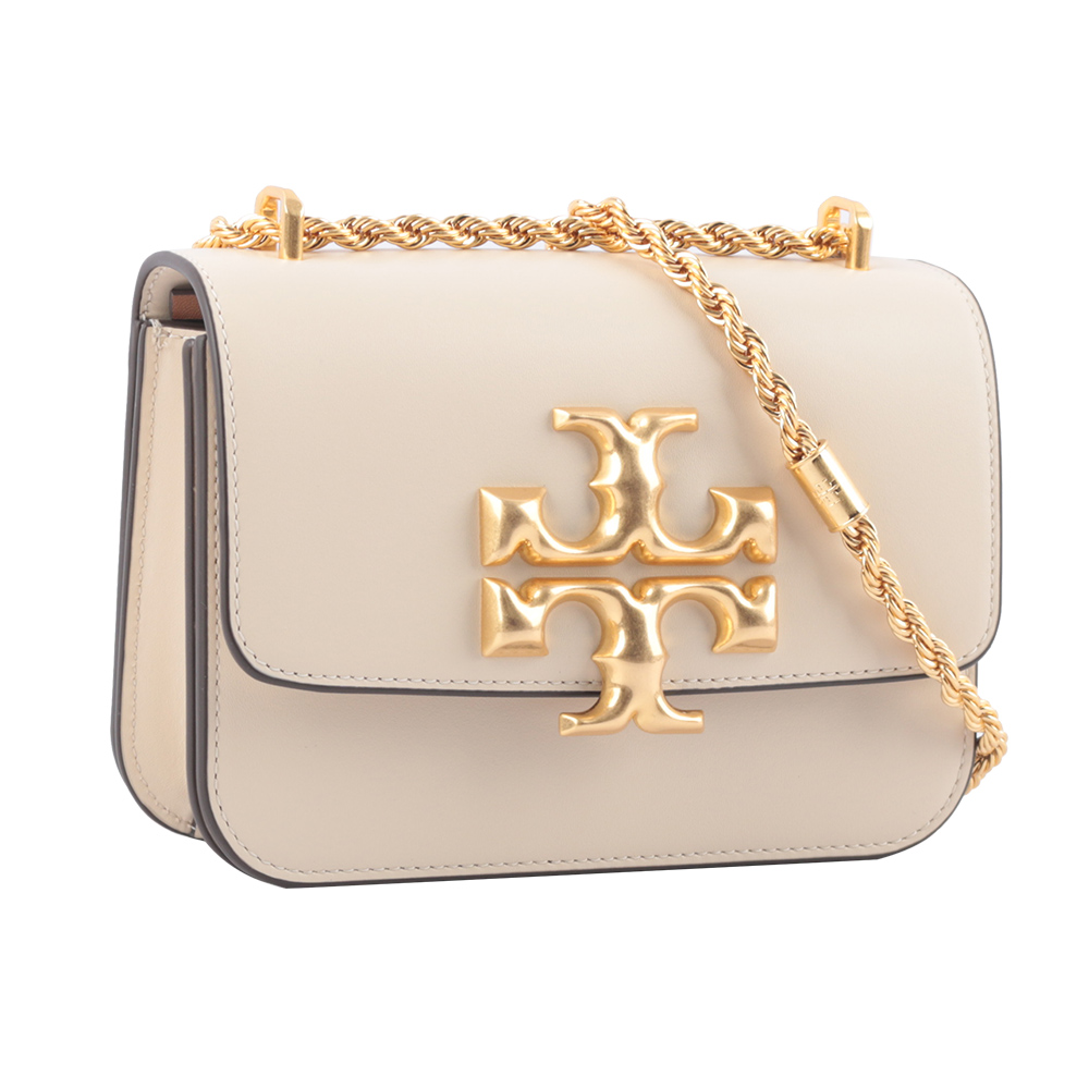 TORY BURCH Eleanor 大標誌翻蓋小款二用包/白色, , large
