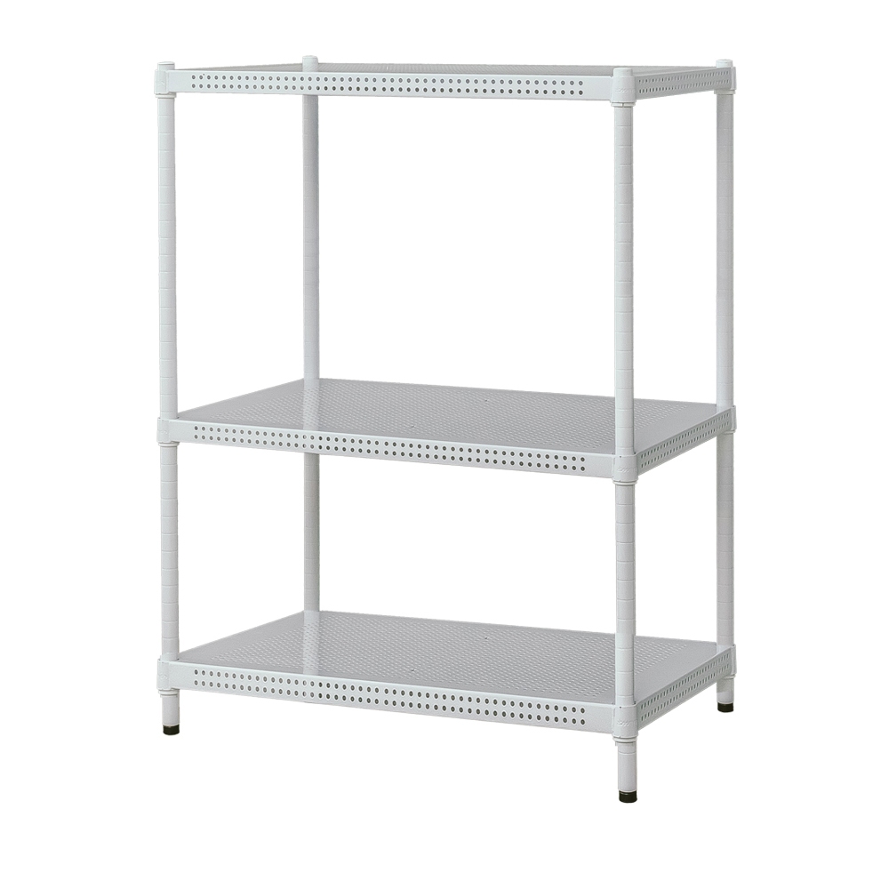 【Y HOUSE】75x45x120cm perforated plate three-layer shelf perforated plate shelf iron rack - paint white, , large