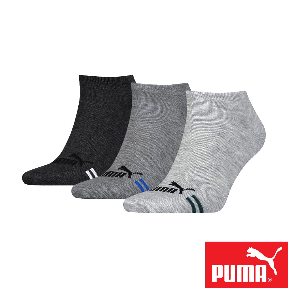 PUMA 毛巾底混色運動短筒襪3雙裝 彪馬 跳豹 男襪 女襪 襪子 運動襪 短襪 踝襪 厚底 平整縫頭 透氣 耐磨 灰, , large