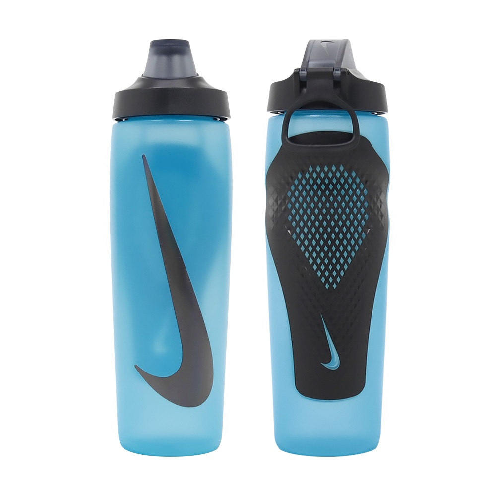 NIKE REFUEL BOTTLE 瓶蓋擠壓水壺 24OZ/709ml 運動水壺 便攜 防漏 黑銀 白黑 白紅 藍黑, , large