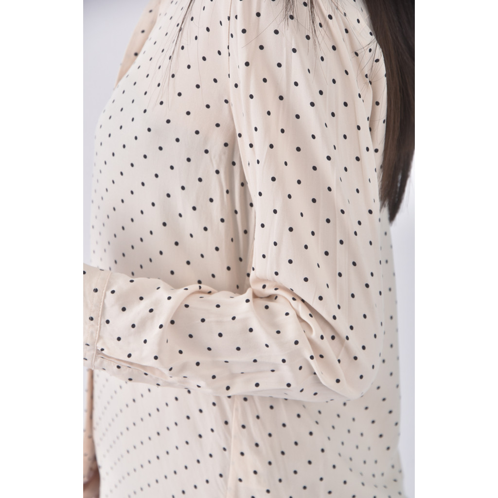 (S) uniqlo點點杏色長袖上衣二手衣, , large
