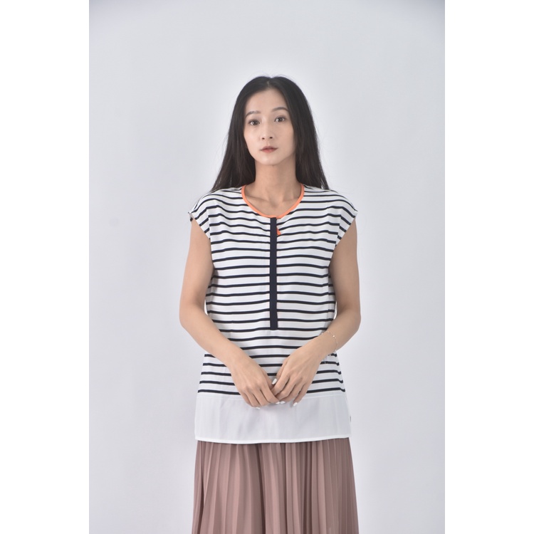 (S) nautica條紋白色短袖上衣二手衣, , large