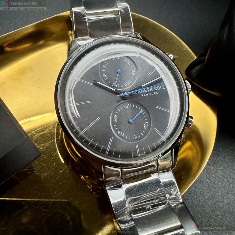 [星晴錶業]Kenneth Cole手錶,42mm,KC50585003槍灰色錶面銀錶殼銀色精鋼錶帶款, , large