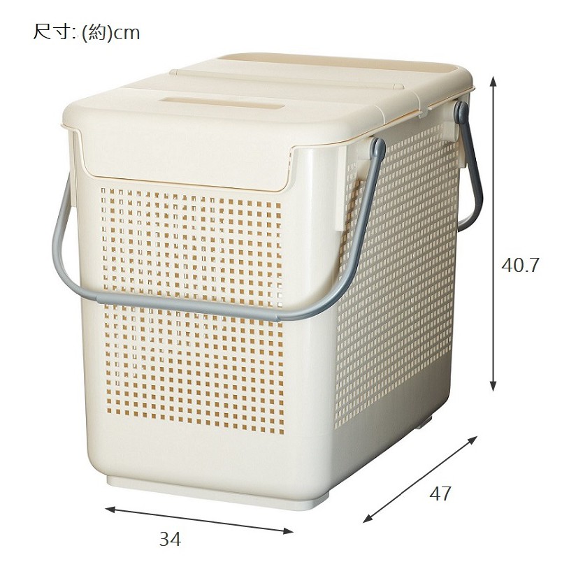 日本Like-it｜可堆疊含蓋多功能收納洗衣籃(單入), , large