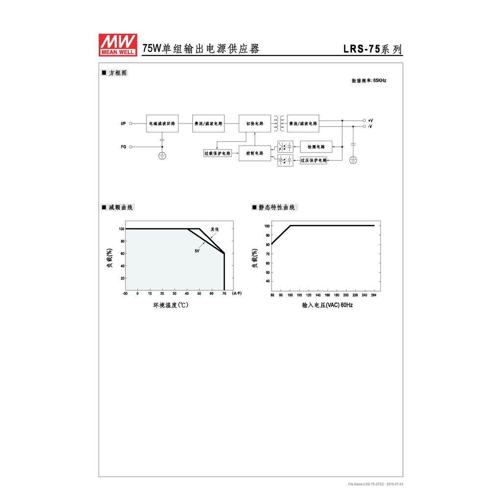 明緯 75W單組輸出電源供應器(LRS-75-12), , large