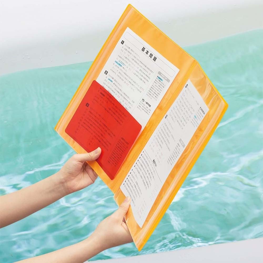 *需預訂【KING JIM】防波水防塵收納資料夾 A4/6夾鏈袋 (8732H)黑, , large