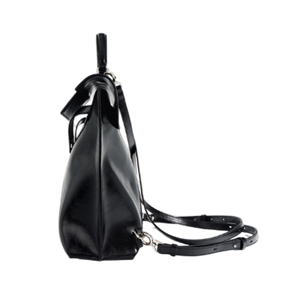 【ZENDAR】限量1折 頂級小牛皮手提包肩背包後背包 維多利亞系列 全新專櫃展示品(金剛黑), , large