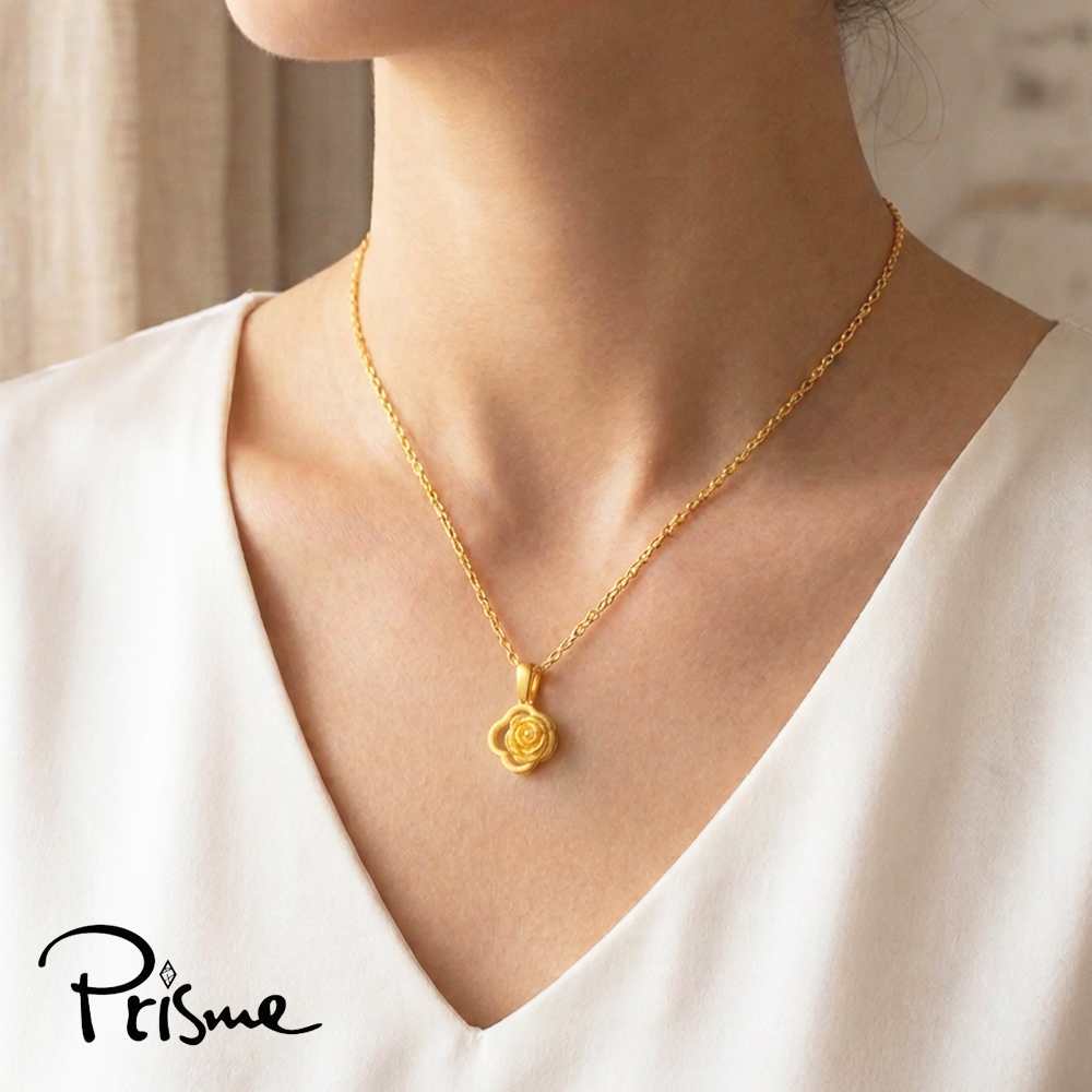 【Prisme Gold】母親節限定 春暉綻放黃金項鍊 任選 (金重約0.08錢&plusmn;0.03) 贈禮盒, , large