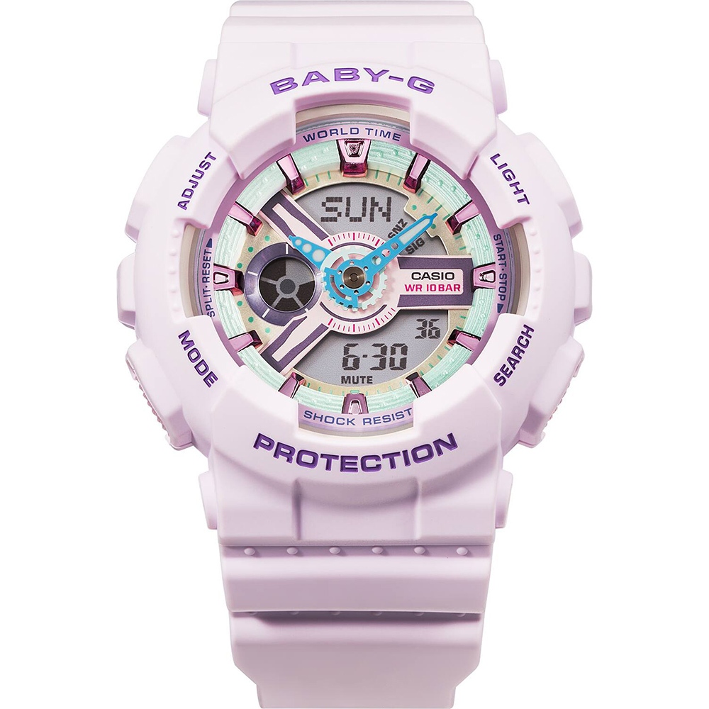 CASIO 卡西歐 BABY-G 粉紫色 柔和色調手錶 BA-110XPM-6A, , large