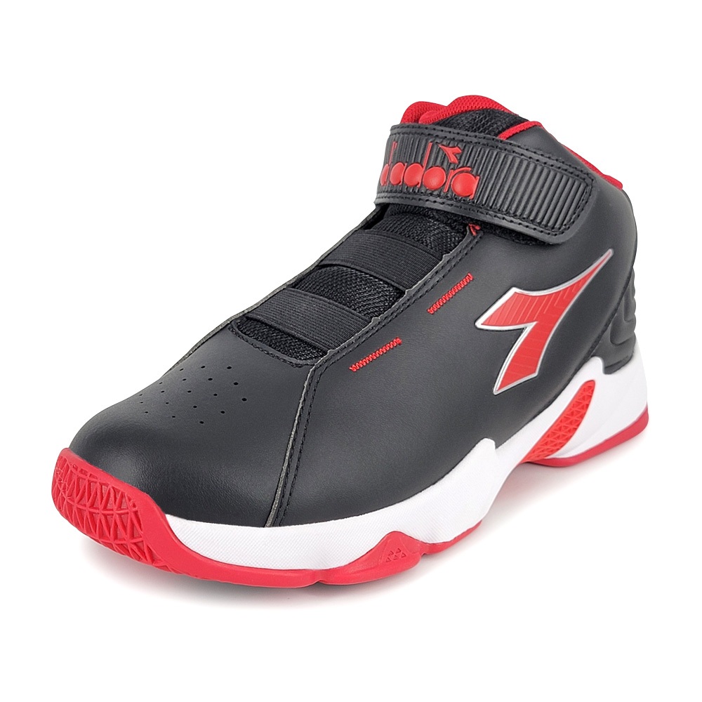 DIADORA迪亞多那 大童避震籃球鞋 童運動鞋 魔鬼氈 寬楦 保護後跟 抗菌 除臭 緩震 減壓 耐磨 防滑 白藍 黑紅, , large