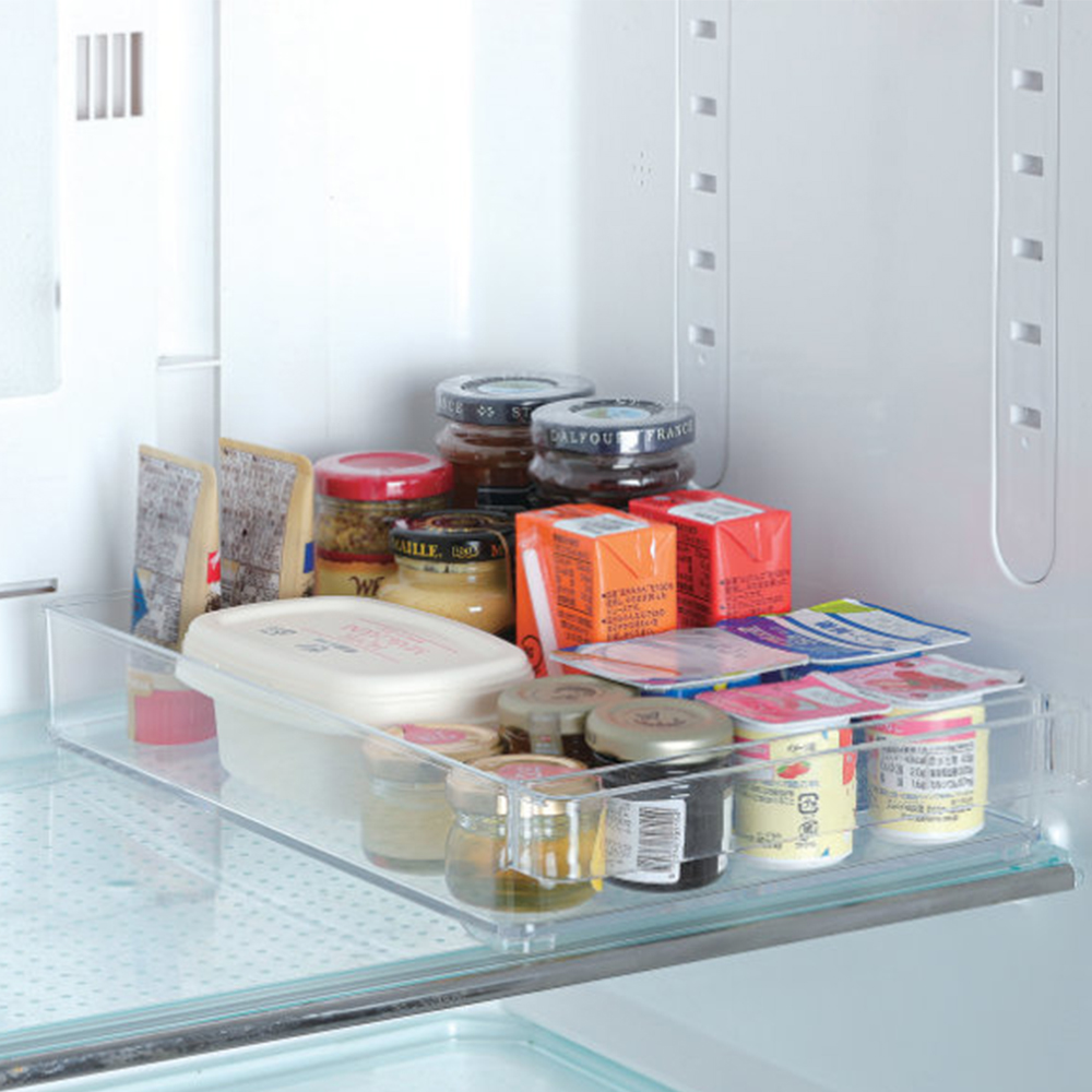 【bestco】日本製淺型冰箱冷藏收納盒-大 (抽屜式手把/耐重3公斤), , large