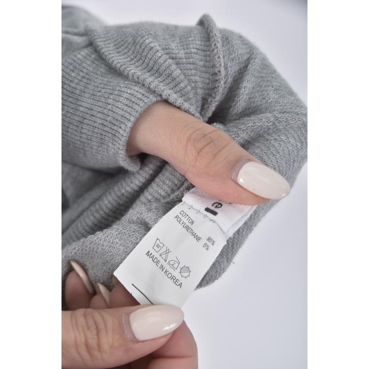 (M) tomo aggie韓牌質感拼接灰色長袖上衣二手衣, , large