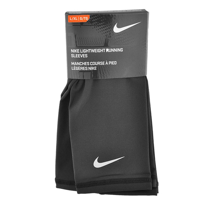 NIKE Dri-Fit材質 透氣 袖套 輕量跑步臂套 RUNNING 防曬袖套 N1004268 雙入裝 【樂買網】, 042 黑, large