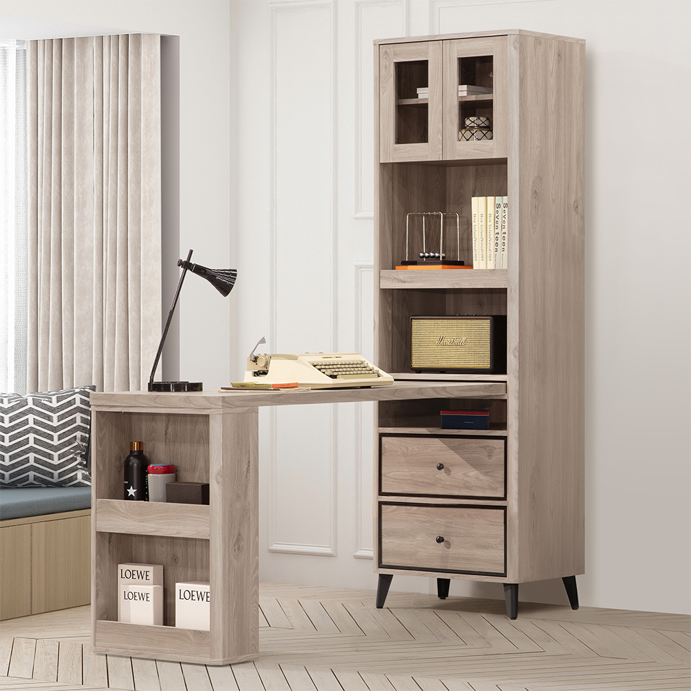 【Homelike】喜家居5尺L型組合書桌櫃(2236)