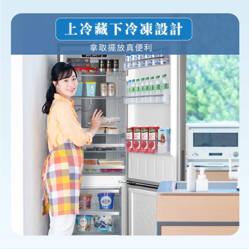 HERAN 250L Taiwan-Made Grade 1 Energy Efficient Inverter Double Door Refrigerator HRE-B2561UV(S), , large