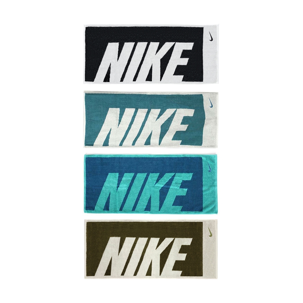 NIKE JACQUARD 毛巾 80x35cm 健身 訓練 運動 居家 時尚 純棉 吸水佳 多色 黑 綠 深湖綠 丈青, , large