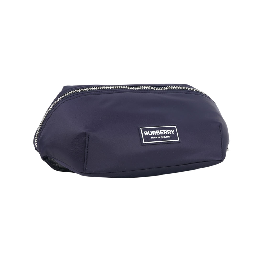 BURBERRY Talbot 白色方形標誌尼龍帆布腰包/胸口包(海軍藍), , large