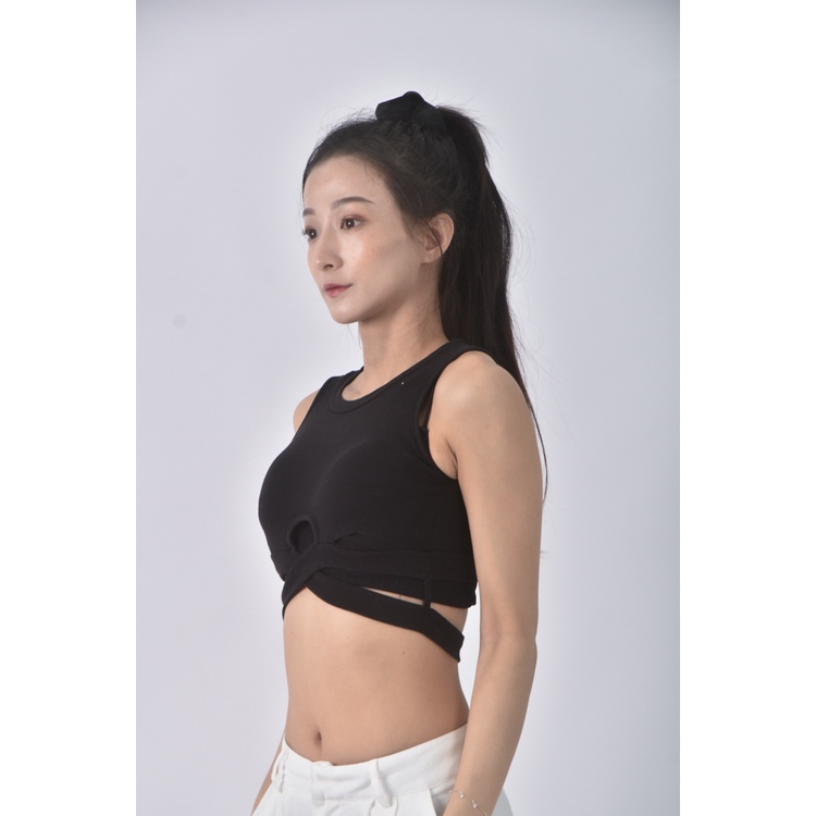 (S) 【安于晴Charlene私服】質感無袖黑色上衣二手衣, , large