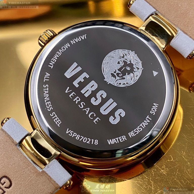 [星晴錶業]VERSUS VERSACE手錶,36mm,VV00320白色錶面金色錶殼白真皮皮革錶帶款, , large