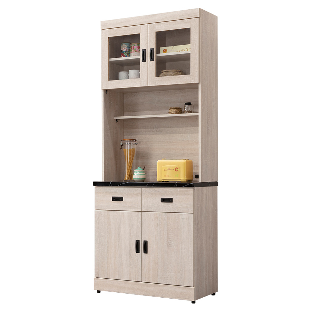 【唯熙傢俱】昂諾鋼刷白2.7尺石面餐櫥櫃, , large