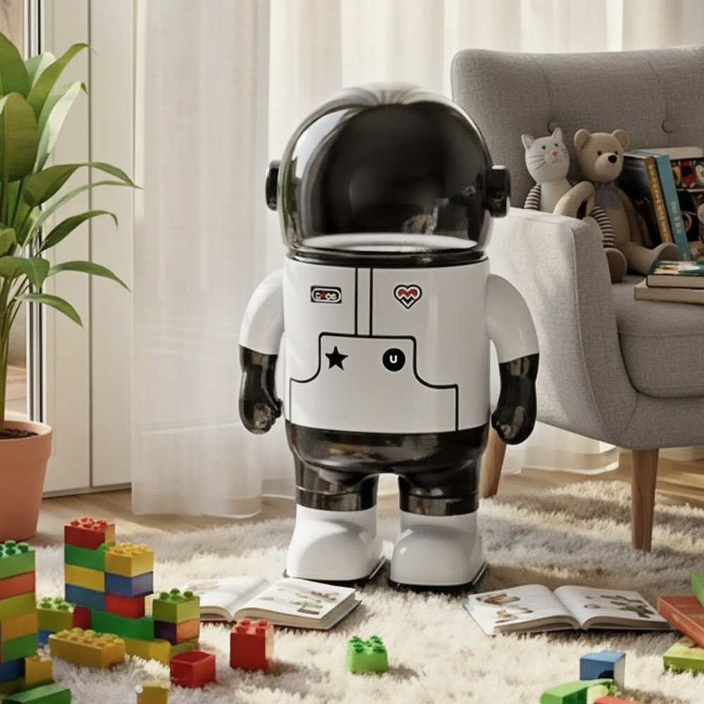 【AOTTO】太空人造型翻蓋垃圾桶-12L(CL-601), , large