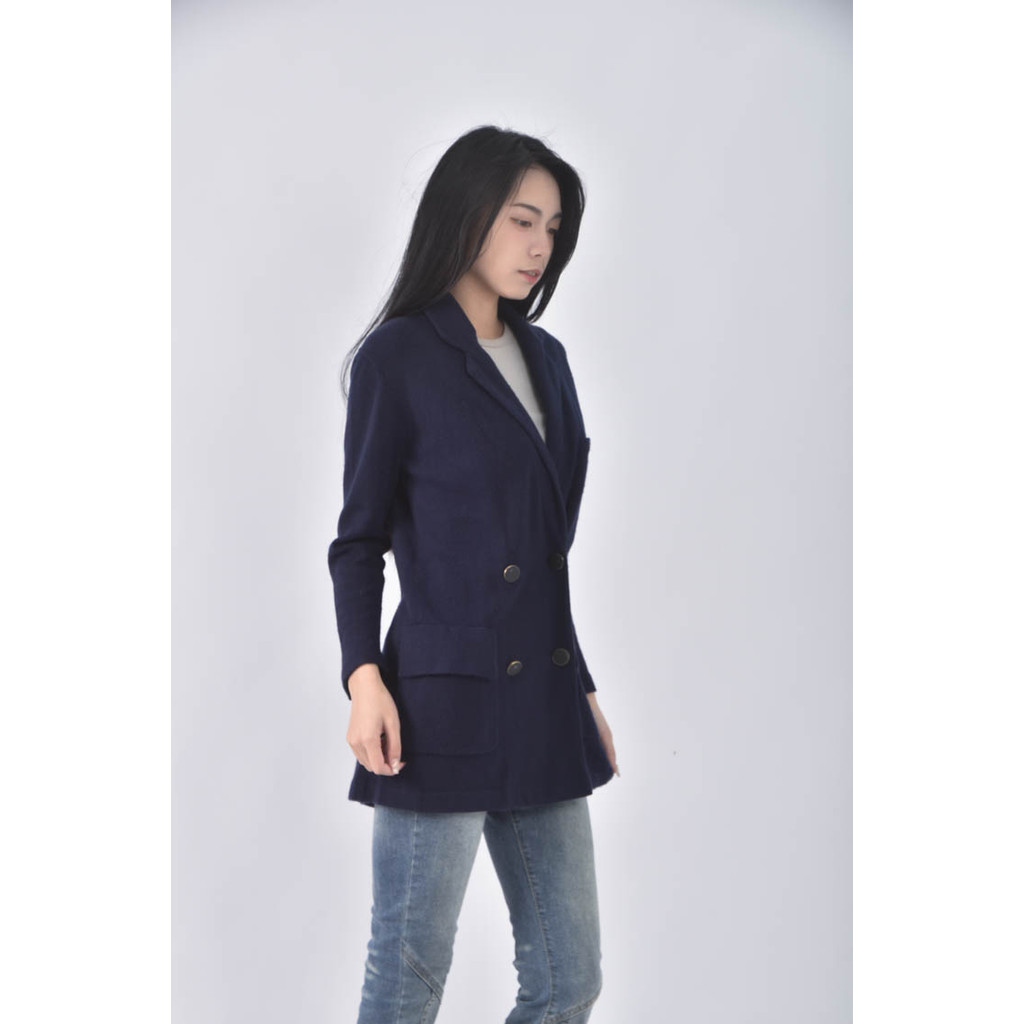 (L) philliplim純喀什米爾藍色外套二手衣, , large