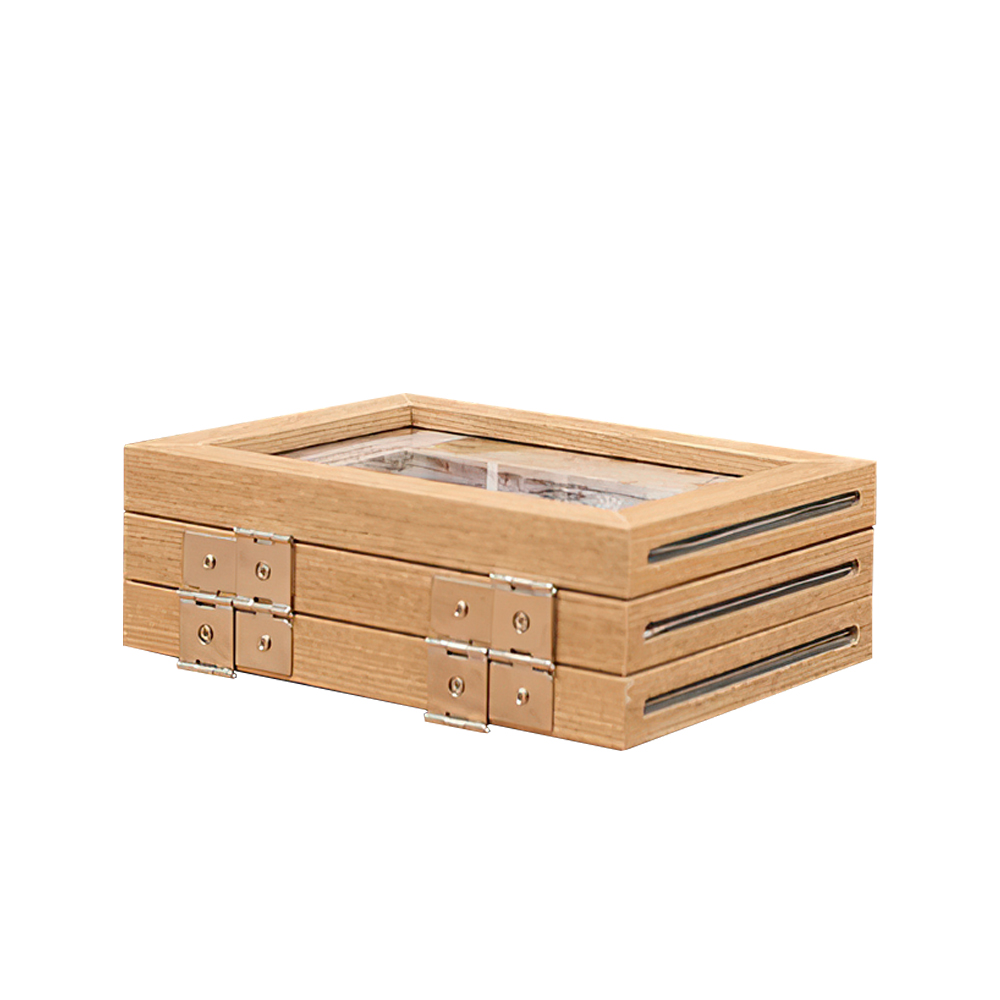 【上手家居】三折相框 6吋 6吋原木色(透明相框/展示框/木質相框/多格相框/玻璃相框), , large