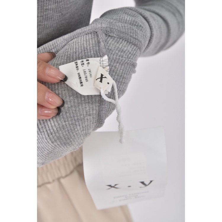 (S) 【智恩私服】x y質感棉質連帽灰色長袖上衣二手衣, , large