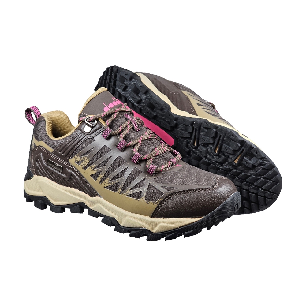 DIADORA迪亞多那 防潑水戶外越野鞋 女運動鞋 登山鞋 女鞋 防潑水 足弓支撐 緩衝 吸震 耐磨 防滑 紫 卡其, , large